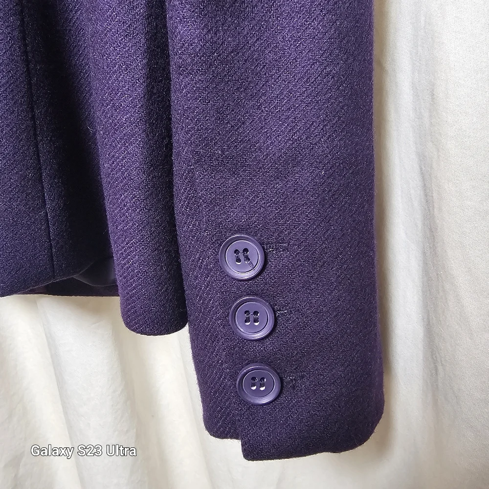 New York & Company purple blazer wool blend size 4 - Picture 3 of 11